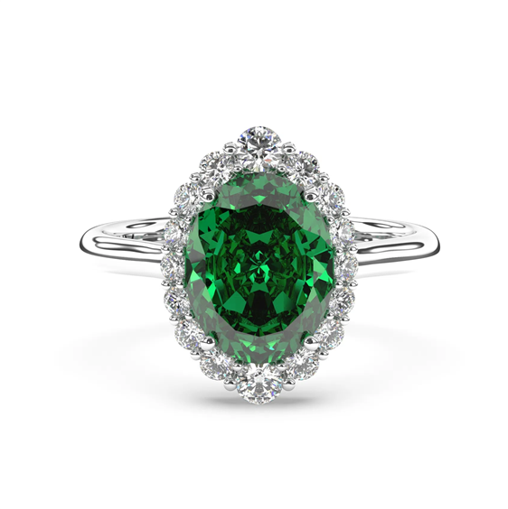 Ring Ama Woman Colore in White Gold Smeraldo sintetico 1.81 Ct AMA-AN-C3011-128-1-13-LG-S-OV - AMA-AN-C3011-128-1-13-LG-S-OV